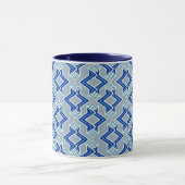 Art Deco behangpatroon, grijs en blauw Mok (Midden)