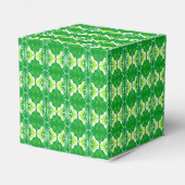Art Deco-behangpatroon - groen en wit Bedankdoosjes (Achterkant)