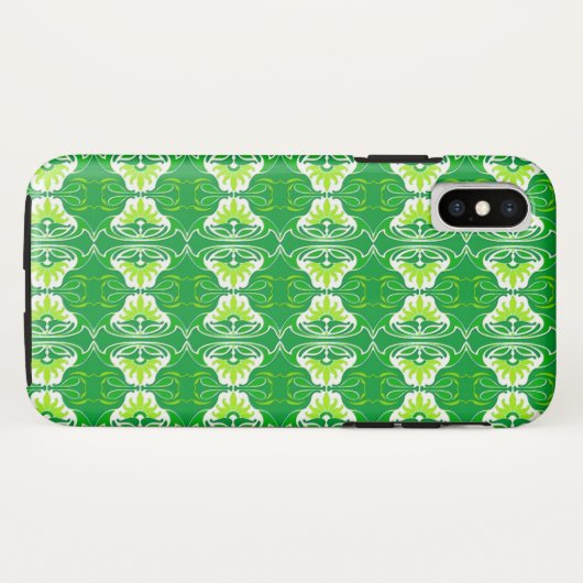 Art Deco-behangpatroon - groen en wit Case-Mate iPhone Case (Achterkant (horizontaal))