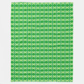 Art Deco-behangpatroon - groen en wit Fleece Deken (Voorkant)