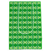 Art Deco behangpatroon - groen en wit Medium Cadeauzakje (Achterkant)