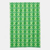 Art Deco-behangpatroon - groen en wit Theedoek (Verticaal)