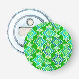 Art Deco Behangpatroon, Jade Groen Button Flesopener