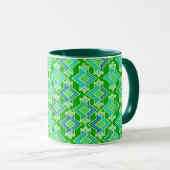 Art Deco Behangpatroon, Jade Groen Mok (Voorkant rechts)