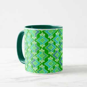 Art Deco Behangpatroon, Jade Groen Mok