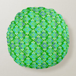 Art Deco behangpatroon, jade groen Rond Kussen