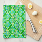 Art Deco behangpatroon, jade groen Theedoek (Quarter Fold)