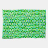 Art Deco behangpatroon, jade groen Theedoek (Horizontaal)