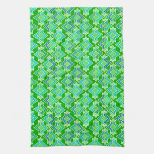 Art Deco behangpatroon, jade groen Theedoek