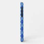 Art Deco behangpatroon - kobaltblauw en wit Case-Mate iPhone Case (Achterkant/links)