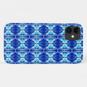 Art Deco behangpatroon - kobaltblauw en wit Case-Mate iPhone Case (Achterkant (horizontaal))