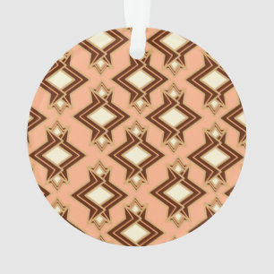 Art Deco behangpatroon, koraal en bruin Ornament