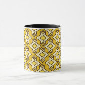 Art Deco behangpatroon, mosterdgoud Mok (Midden)