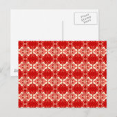 Art Deco-behangpatroon - rood en wit Briefkaart (Voorkant / Achterkant)