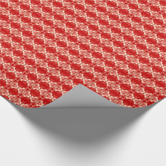 Art Deco-behangpatroon - rood en wit Cadeaupapier (Hoek)