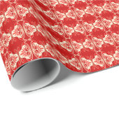 Art Deco-behangpatroon - rood en wit Cadeaupapier (Rol Hoek)