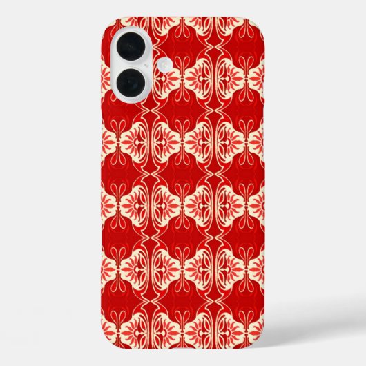 Art Deco behangpatroon - rood en wit Case-Mate iPhone Case (Achterkant)