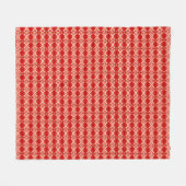 Art Deco-behangpatroon - rood en wit Fleece Deken (Voorkant (Horizontaal))