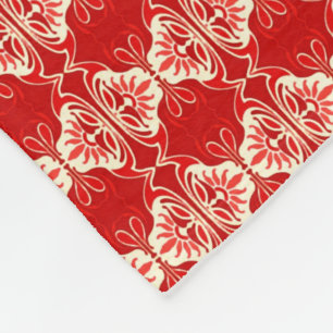 Art Deco-behangpatroon - rood en wit Fleece Deken