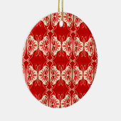 Art Deco-behangpatroon - rood en wit Keramisch Ornament (Rechts)