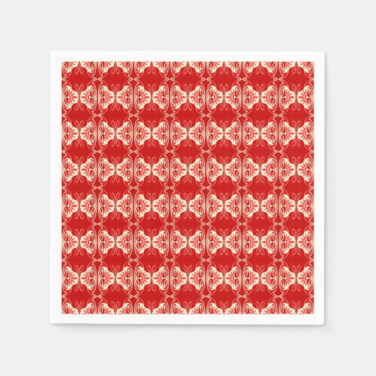 Art Deco-behangpatroon - rood en wit Servetten (Voorkant)