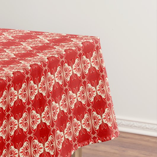 Art Deco-behangpatroon - rood en wit Tafelkleed (Voorbeeld)