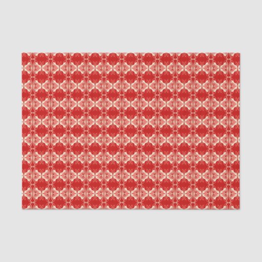 Art Deco-behangpatroon - rood en wit Tissuepapier (Voorkant)