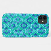 Art Deco behangpatroon, turquoise en kobalt Case-Mate iPhone Case (Achterkant (horizontaal))