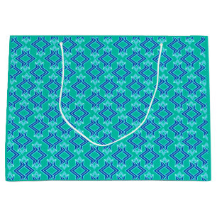 Art Deco behangpatroon, turquoise en kobalt Groot Cadeauzakje
