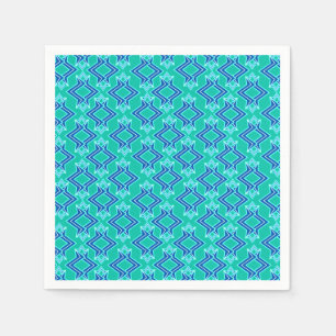Art Deco behangpatroon, turquoise en kobalt Servet