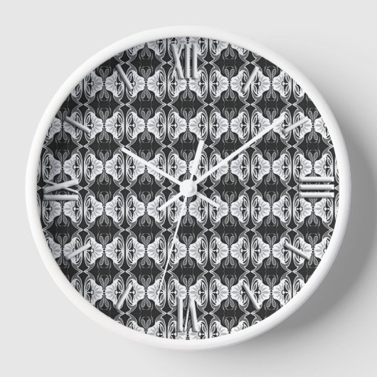 Art Deco behangpatroon - zwart en wit (Voorkant)