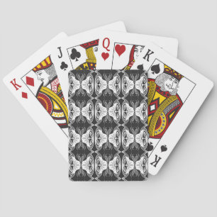 Art Deco behangpatroon - zwart en wit Speelkaarten