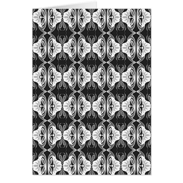 Art Deco-behangpatroon - zwart-wit (Voorkant)