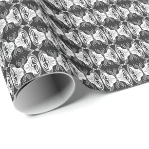 Art Deco-behangpatroon - zwart-wit Cadeaupapier