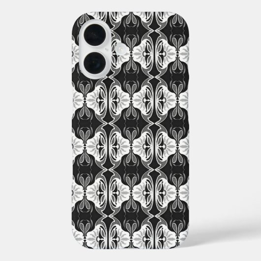 Art Deco-behangpatroon - zwart-wit Case-Mate iPhone Case (Achterkant)