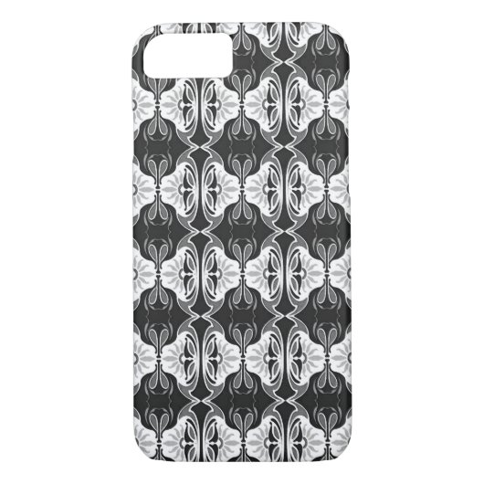 Art Deco-behangpatroon - zwart-wit Case-Mate iPhone Case (Achterkant)