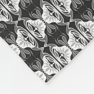 Art Deco-behangpatroon - zwart-wit Fleece Deken