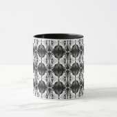 Art Deco-behangpatroon - zwart-wit Mok (Midden)