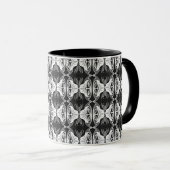 Art Deco-behangpatroon - zwart-wit Mok (Voorkant rechts)
