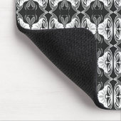 Art Deco-behangpatroon - zwart-wit Muismat (Hoek)