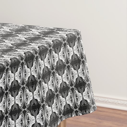 Art Deco-behangpatroon - zwart-wit Tafelkleed (Voorbeeld)