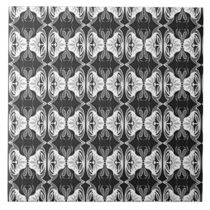 Art Deco-behangpatroon - zwart-wit Tegeltje