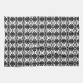 Art Deco-behangpatroon - zwart-wit Theedoek (Horizontaal)