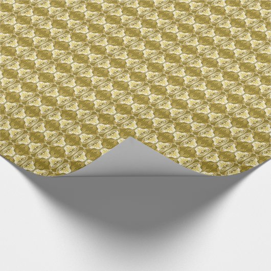 Art Deco-behangselpatroon - goud en wit Cadeaupapier (Hoek)
