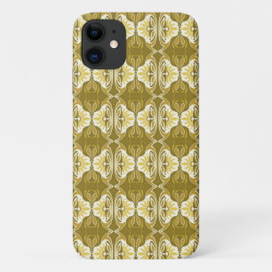 Art Deco-behangselpatroon - goud en wit iPhone 11 Hoesje