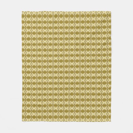 Art Deco-behangselpatroon - goud en wit Fleece Deken (Voorkant)