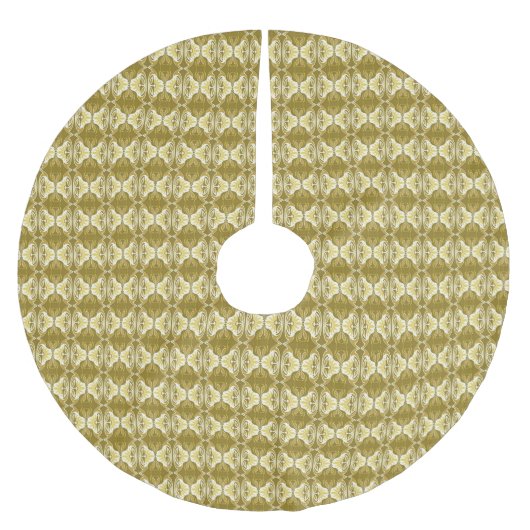 Art Deco-behangselpatroon - goud en wit Kerstboom Rok (Voorkant)