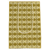 Art Deco-behangselpatroon - goud en wit Medium Cadeauzakje (Achterkant)