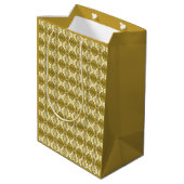 Art Deco-behangselpatroon - goud en wit Medium Cadeauzakje (Achterkant Gekanteld)