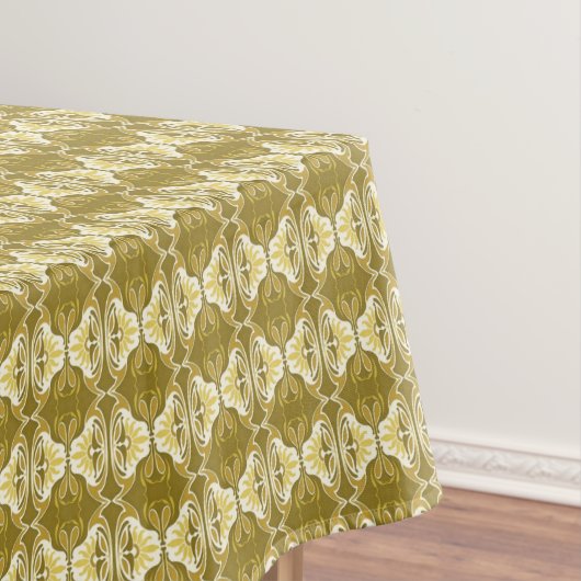 Art Deco-behangselpatroon - goud en wit Tafelkleed (Voorbeeld)